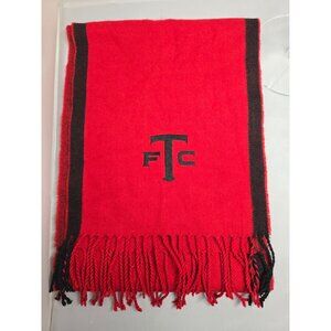 Toronto FC Red Black Fringe Scarf By Frank & Oak Wool blend MLS football soccer